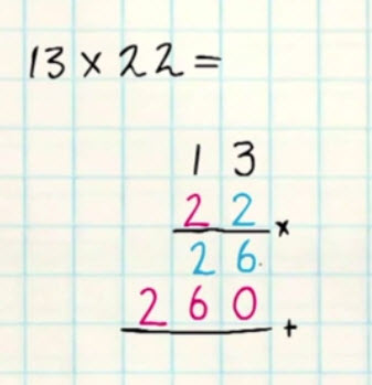 Vermenigvuldigen 7 – Vermenigvuldigen zonder onthouden van twee getallen boven de tien