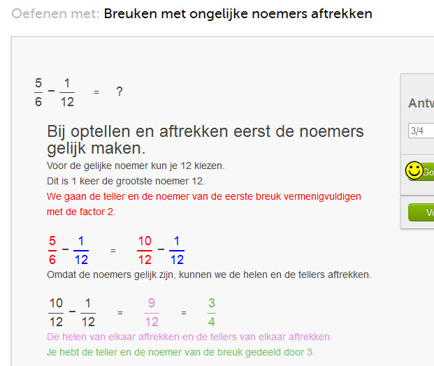 breuken aftrekken