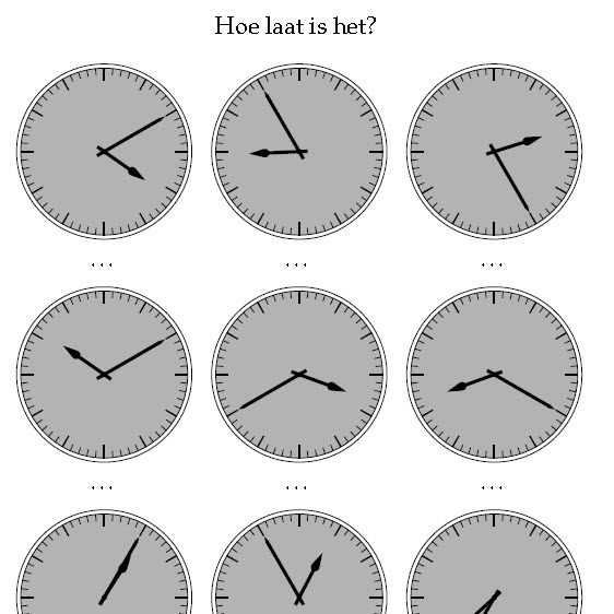 Wakker worden gemeenschap Verspreiding Tijd 1 - Klokkijken, analoge klok (wijzerklok) - De Sommenfabriek