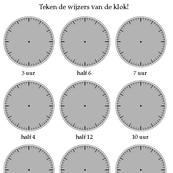 Uitgelezene Tijd 1 - Klokkijken, analoge klok (wijzerklok) - De Sommenfabriek MA-14