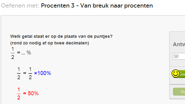 breuk naar procent