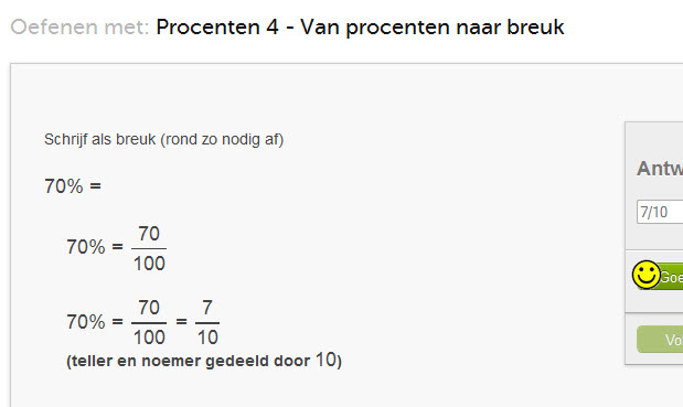 procenten naar breuken