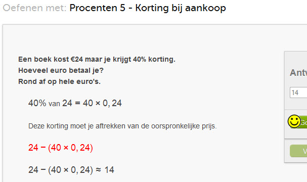 prijs met korting berekenen