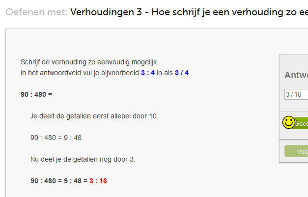 verhouding vereenvoudigen groep 8