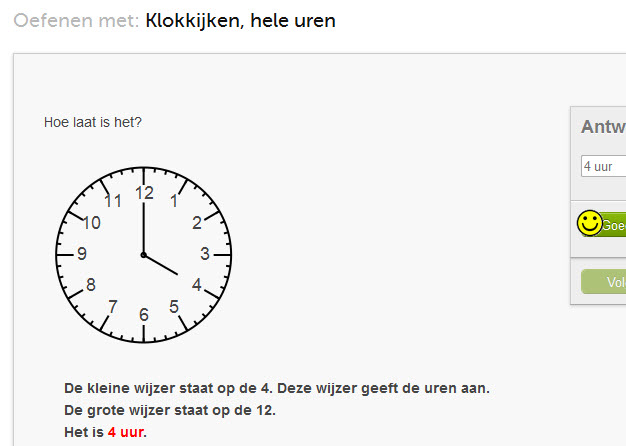 Tijd 1 analoge klok (wijzerklok) De