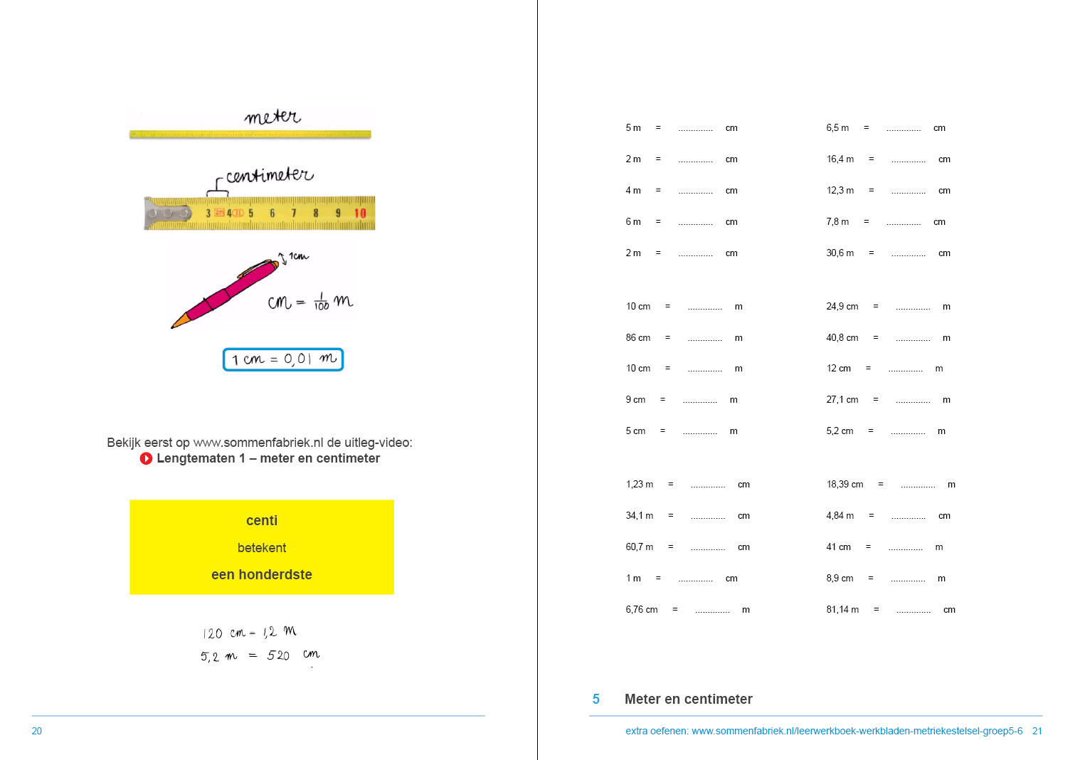 Onwijs Leerwerkboek Metrieke Stelsel groep 5 en 6 - De Sommenfabriek BT-15